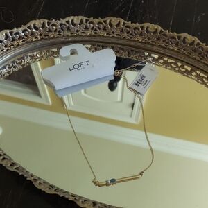 LOFT Gold Necklace with Blue Detail